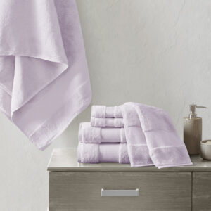 Turkish Cotton 6 Piece Bath Towel Set in Lavender From Madison Park Signature