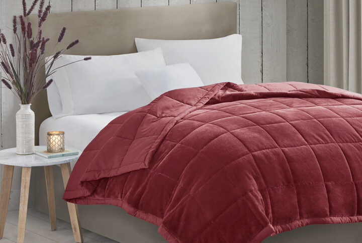 Coleman Reversible HeiQ Smart Temperature Down Alternative Blanket in Burgundy From Madison Park