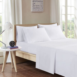 Microfiber Sheet Set with Side Storage Pockets in White From Intelligent Design