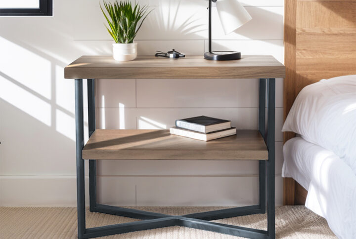 Regan End Table in Wheat/Slate From Chapel Hill