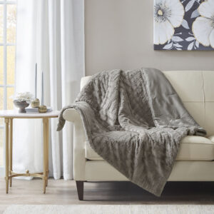 Arctic Ultra Plush Down Alternative Throw in Grey From Madison Park