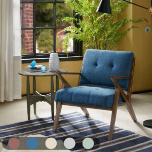 Rocket Lounge Chair in Blue/Pecan From INK+IVY