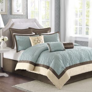 Juliana 9 Piece Charmeuse Comforter Set in Blue From Madison Park