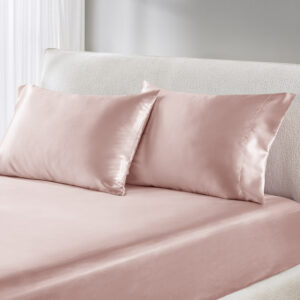 Satin Luxury 2 PC Pillowcases in Blush From Madison Park Essentials