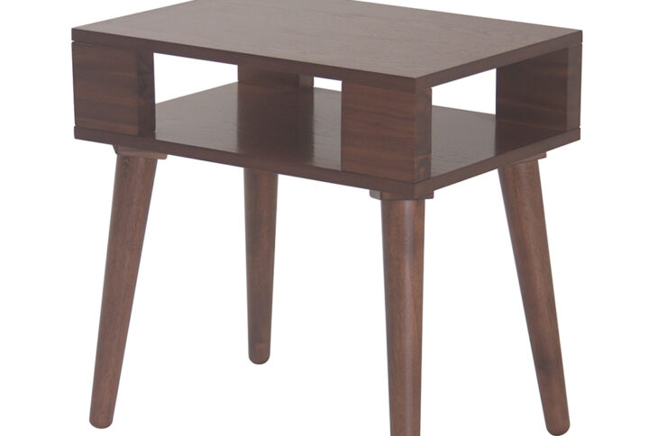 Jayce Mid Century Wood End table in Pecan From INK+IVY