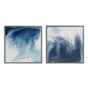 Blue Lagoon 2 Abstract 2-piece Framed Canvas Wall Art Set in Blue From Madison Park