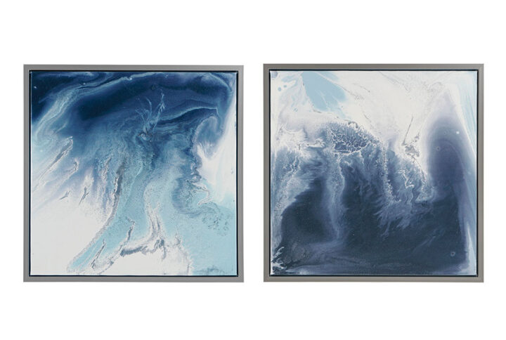 Blue Lagoon 2 Abstract 2-piece Framed Canvas Wall Art Set in Blue From Madison Park