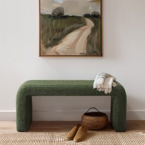 Steve Boucle Waterfall Bench in Green From INK+IVY