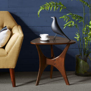 Blaze Triangle Wood Side Table in Brown From INK+IVY