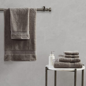 Luce 100% Egyptian Cotton 6 Piece Towel Set in Dark Taupe From Madison Park Signature