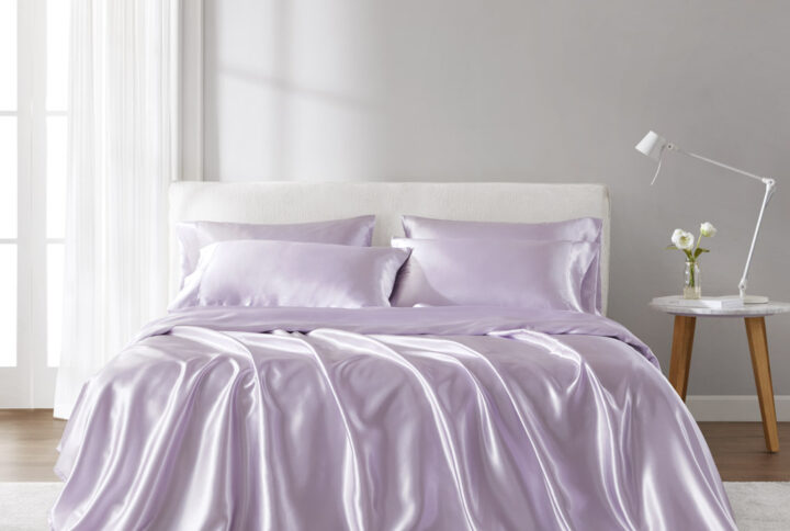 Satin Luxury Sheet Set in Lilac From Madison Park Essentials