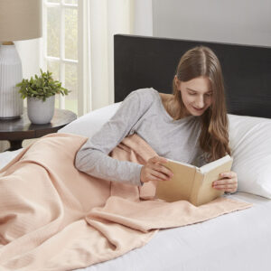 Liquid Cotton Blanket in Blush From Madison Park