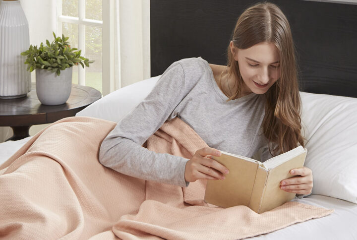 Liquid Cotton Blanket in Blush From Madison Park