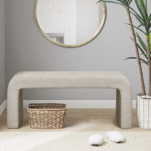 Steve Boucle Waterfall Bench in Beige From INK+IVY