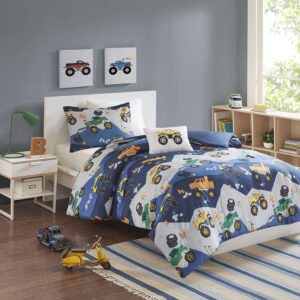 Nash Monster Truck Comforter Set in Blue From Mi Zone Kids