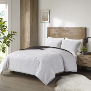 Sawyer Faux Fur to Mink Down Alternative Comforter Set in Ivory From Madison Park