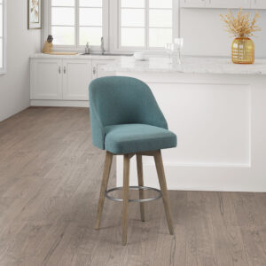 Pearce Bar Stool with Swivel Seat in Blue From Madison Park