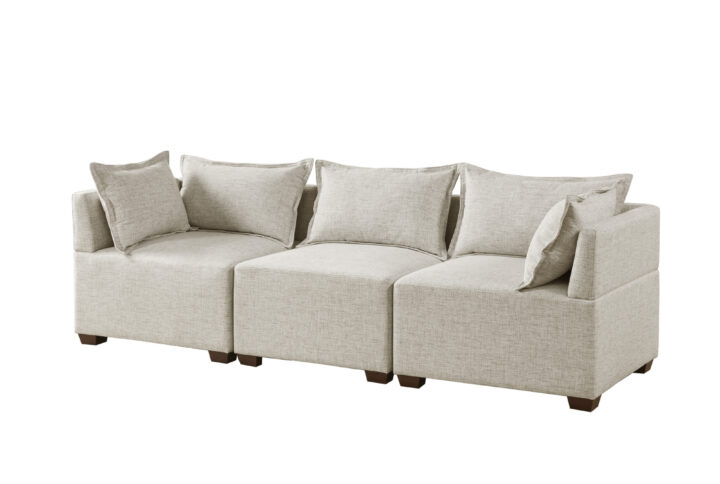 Molly 3-Piece Modular Sofa in Linen From INK+IVY