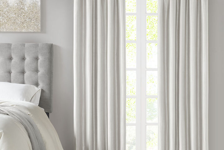 Emilia Twist Tab Total Blackout Window Curtain Panel in White From Madison Park