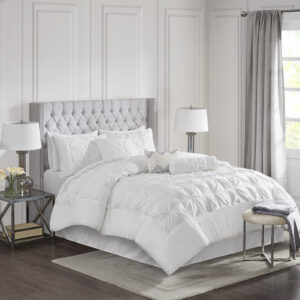 Laurel 7 Piece Tufted Comforter Set in White From Madison Park