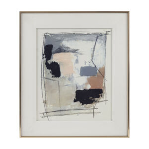 Abstract Reveal Framed Glass and Gallery Matted Wall Art in Neutral From Madison Park