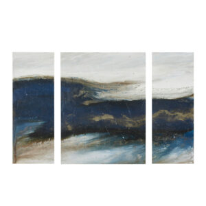 Rolling Waves Triptych 3-piece Canvas Wall Art Set in Blue From INK+IVY