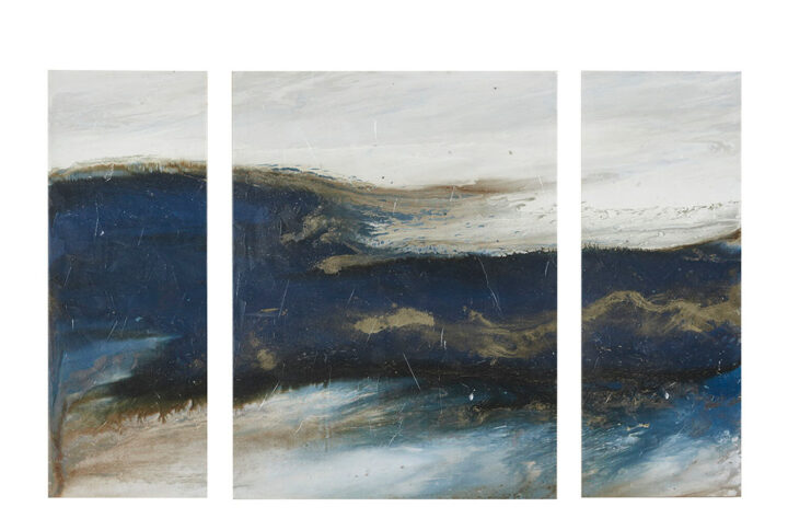 Rolling Waves Triptych 3-piece Canvas Wall Art Set in Blue From INK+IVY