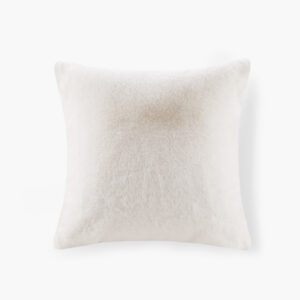 Sable Solid Faux Fur Square Decor Pillow in Ivory From Croscill