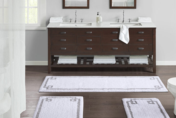 Evan Cotton Tufted Bath Rug 24x72 in White From Madison Park