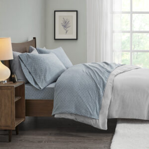 Micro Fleece Sheet Set in Blue Diamond From True North by Sleep Philosophy