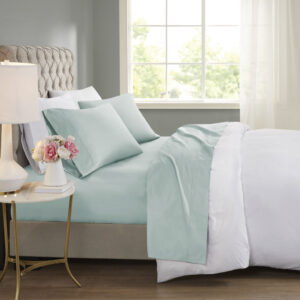 600 Thread Count Cooling Cotton Blend 4 PC Sheet Set in Seafoam From Beautyrest