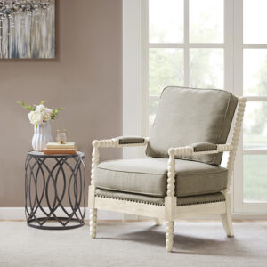 Donohue Accent Arm Chair in Light Grey/Antique Cream From Madison Park