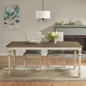 Fiona Rectangular Wood Dining Table in Brown/Distressed White From Martha Stewart