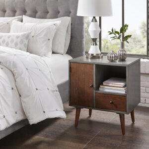 Stinson Storage Nightstand in Grey From INK+IVY