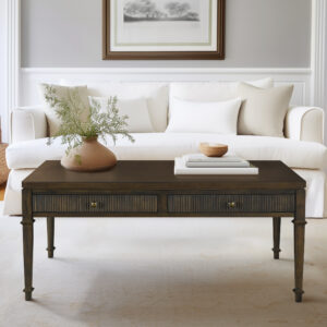 Kenna Fluted 2-drawer Coffee Table in Brown From Martha Stewart