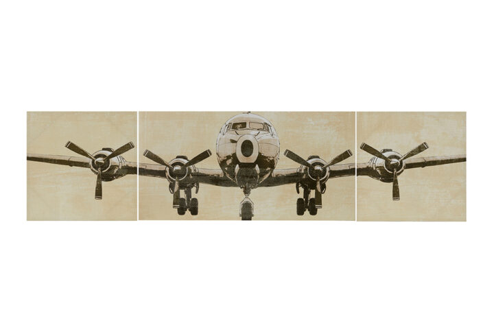 Flight Time Triptych 3-piece Canvas Wall Art Set in Grey From Intelligent Design