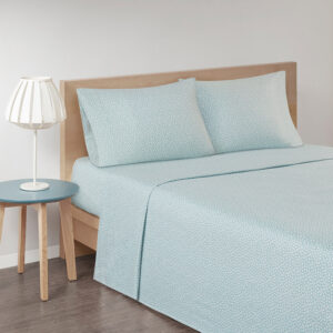 Cozy Flannel Printed Sheet Set in Aqua Dots From True North by Sleep Philosophy