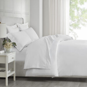 500 Thread Count Egyptian Cotton Deep Pocket Sheet Set in White From Madison Park