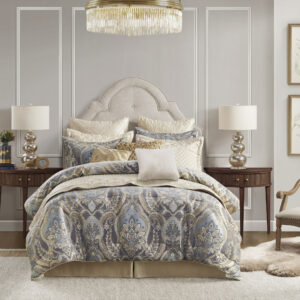 Julius 4 Piece Comforter Set in Blue/Grey From Croscill Classics