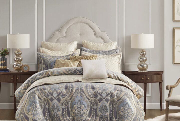 Julius 4 Piece Comforter Set in Blue/Grey From Croscill Classics