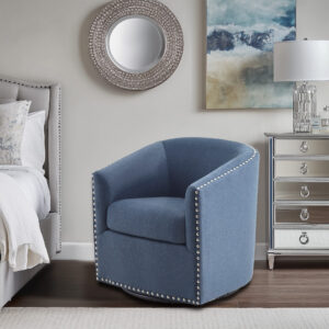 Tyler Swivel Chair in Blue From Madison Park