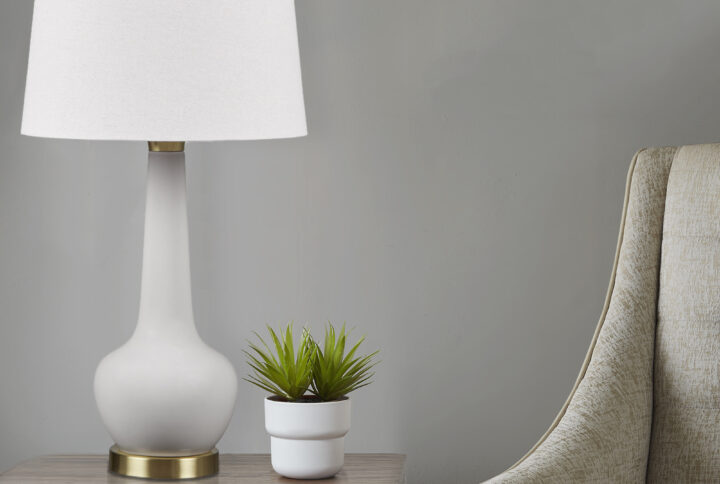 Zazie Ceramic Genie Table Lamp in Grey From 510 Design