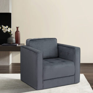 Madrid 360 Degree Upholstered Swivel Chair in Gray From Martha Stewart