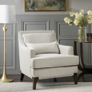 Collin Arm chair in Cream/Dark Brown From Madison Park Signature