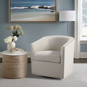 Tyler Swivel Chair in Natural Multi From Madison Park