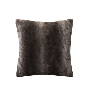 Zuri Faux Fur Square Pillow in Brown From Madison Park