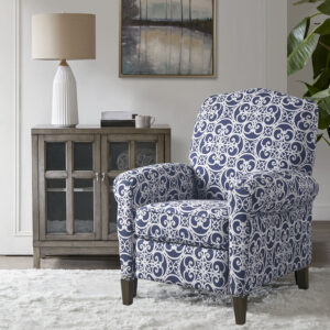 Kirby Push Back Recliner in Navy Multi From Madison Park