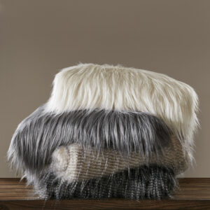 Edina Faux Fur Throw in Natural From Madison Park