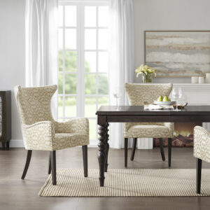 Angelica Arm Dining Chair (set of 2) in Tan From Madison Park