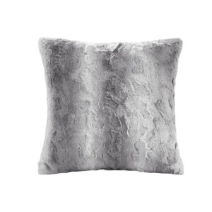 Zuri Faux Fur Square Pillow in Grey From Madison Park